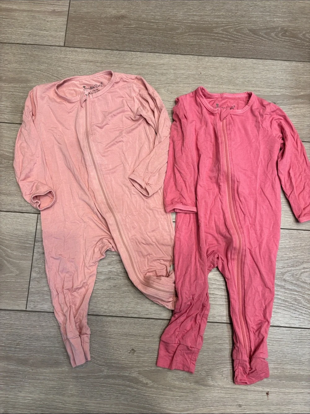 2 Jimonda Pink Baby Zipper Footie - 9-12 Months